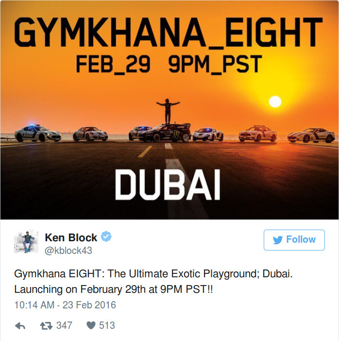 Gymkhana Eight Ken Block teaser tweet