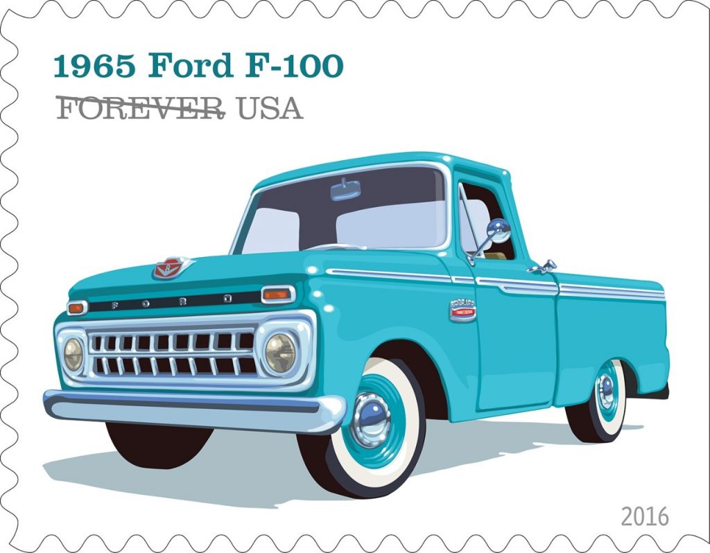 1965 Ford F-100 postage stamp