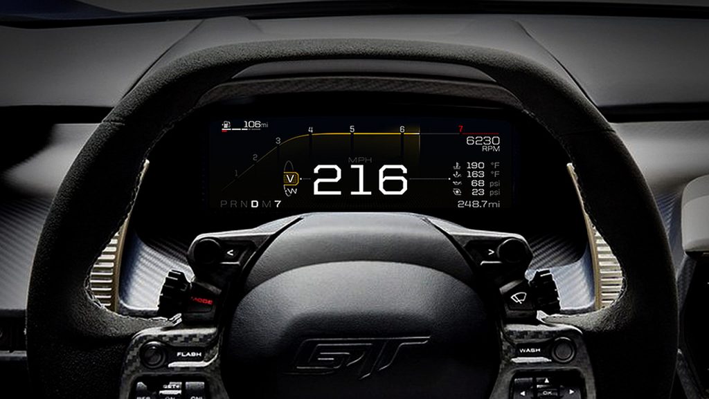 2017 Ford GT - 216 mph speed readout