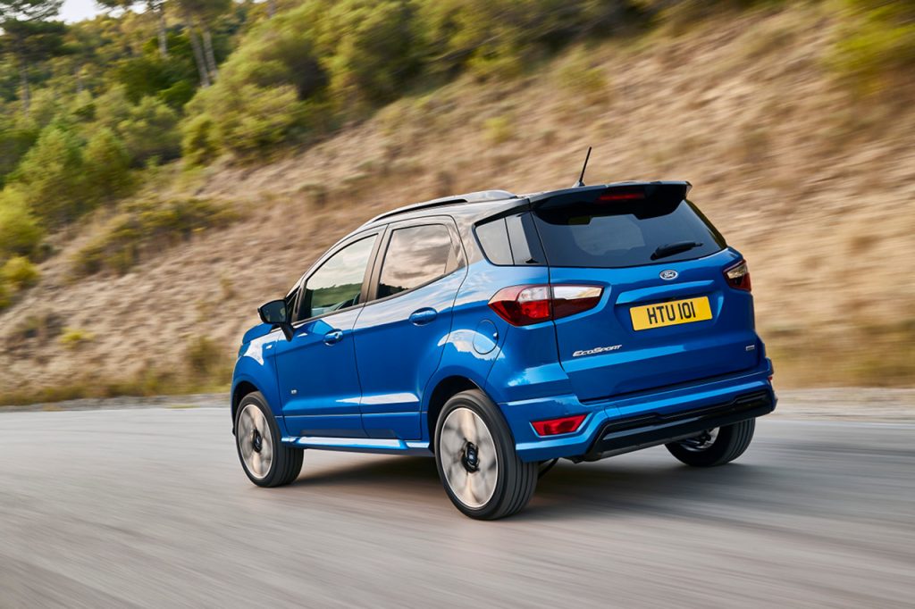 2018 Ford EcoSport for Europe - rear three-quarters driving