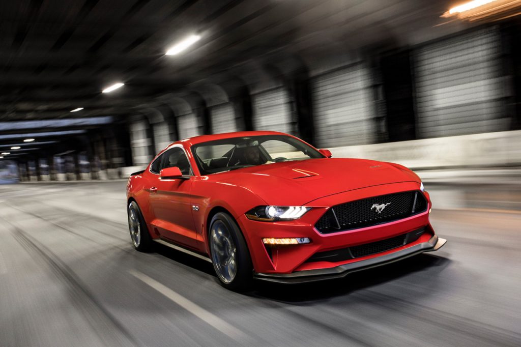 2018 Ford Mustang Performance Pack 2 front three quarters driving