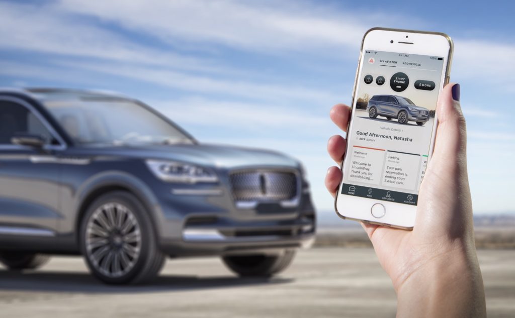 2018 Lincoln Aviator Concept phone as key