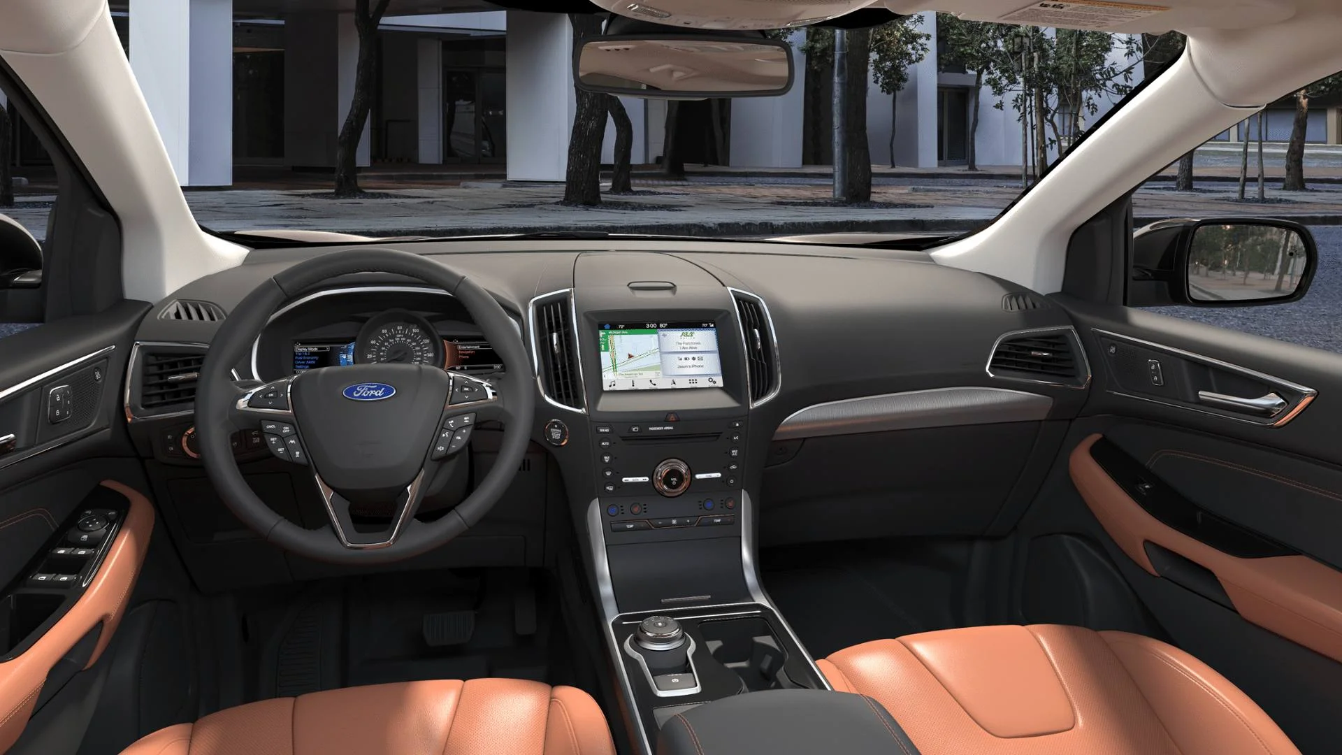 2019 Ford Edge Titanium Cognac Perforated Leather Interior