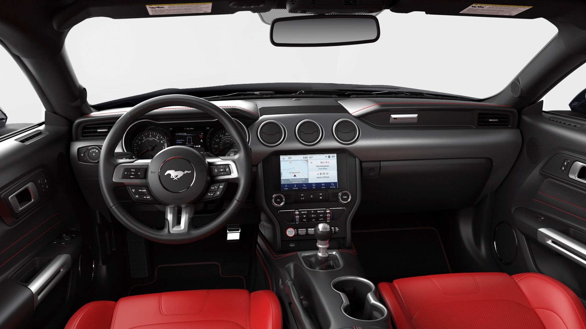 2020 Ford Mustang Premium Showstopper Red Leather Interior W