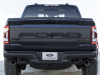 2023-ford-f-150-raptor-r-press-photos-exterior-023-antimatter-blue-rear-tailgate-ford-script-logo-r-logo-exhaust-spare-tire-tail-lights-chmsl-roof-mounted-antennas