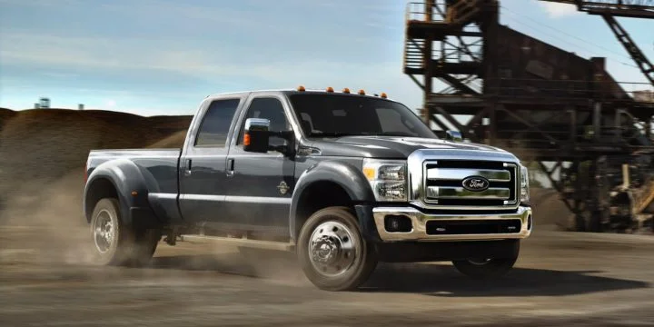 A photo showing the exterior of the 2015 Ford F-250 Super Duty from a front three quarters angle.