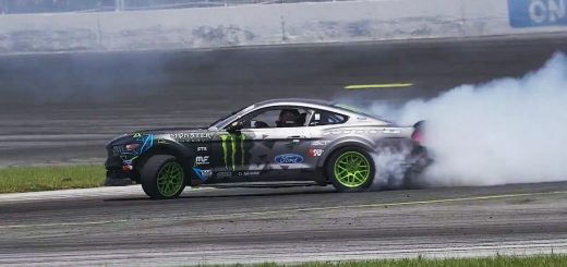 Watch an 1,100-HP Ford Mustang Ride the Wall in Wild Formula Drift Crash