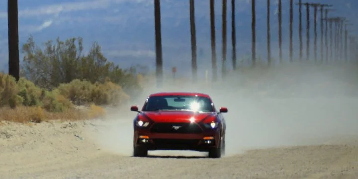 A photo showing the exterior of the 2015 Ford Mustang GT from a front angle.