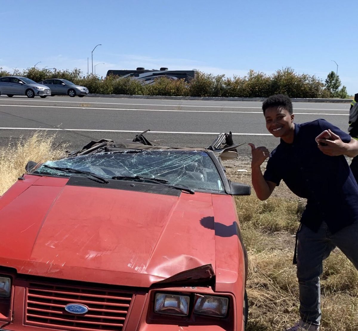 Driver Survives Having Roof Torn Off Fox Body Mustang