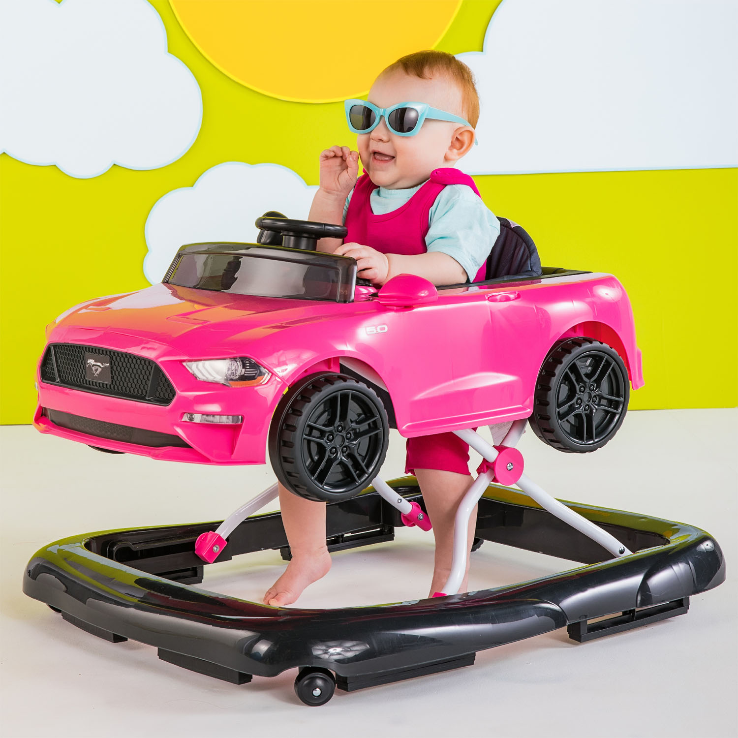 pink ford truck baby walker