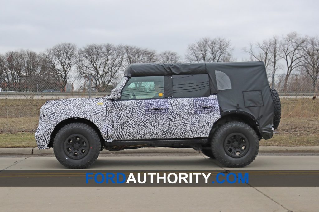 A prototype of the 2021 Ford Bronco