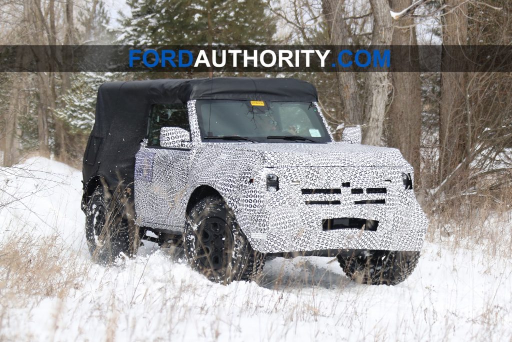 A prototype of the 2021 Ford Bronco two-door
