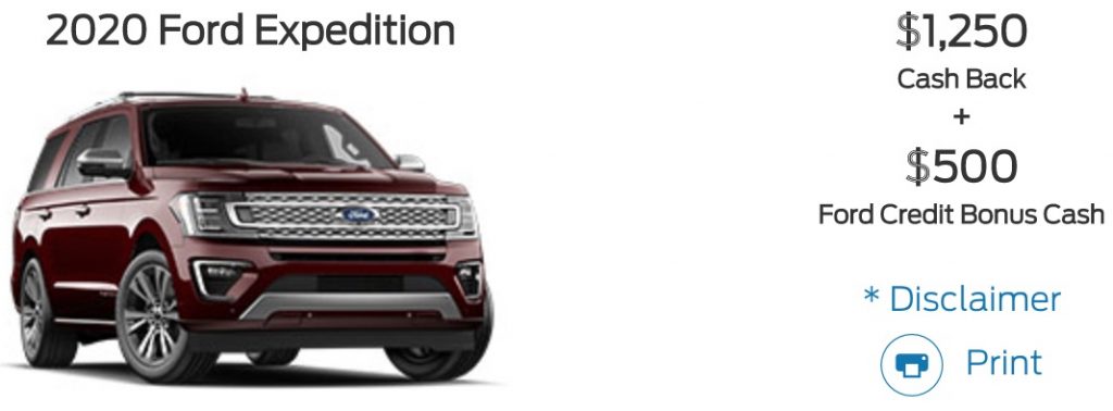 Ford Expedition discount April 2020