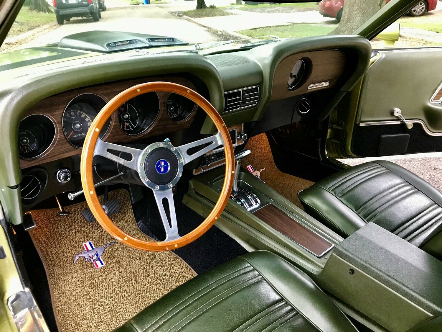 1969 1970 69 70 Ford Mustang Radio Original Style Dash Bezel w/ Woodgrain Decal!