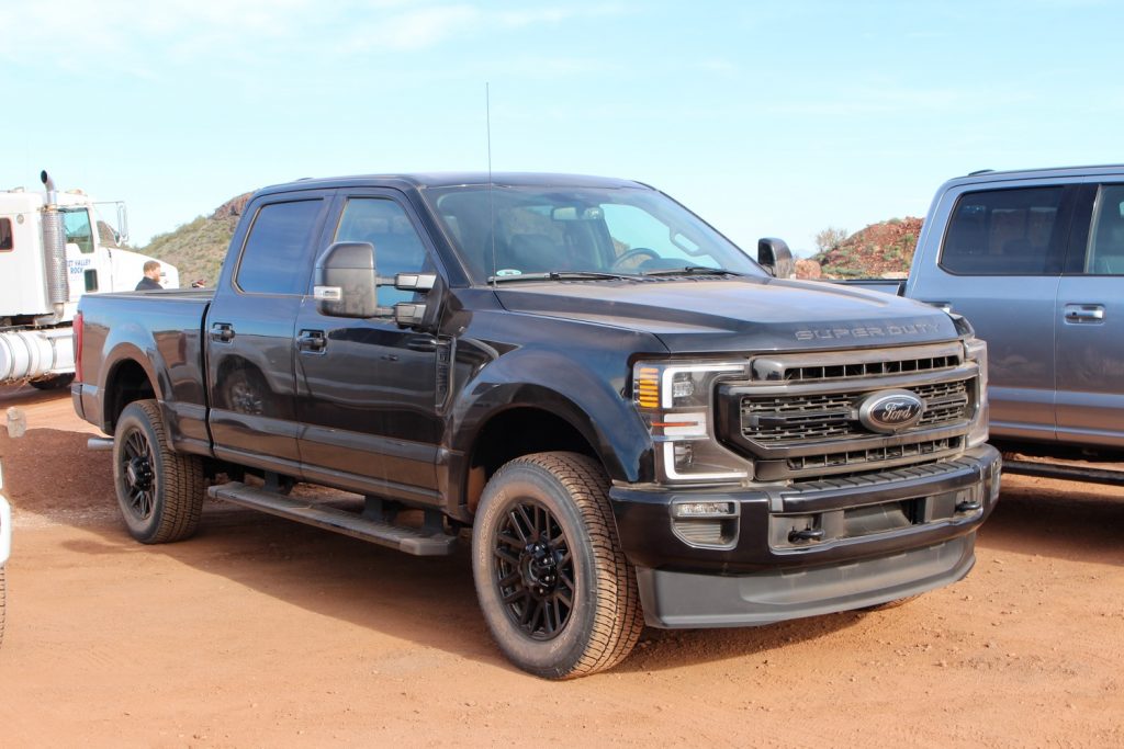 Black Ford Logo on 2020 Ford F-250 Super Duty Lariat Sport Package