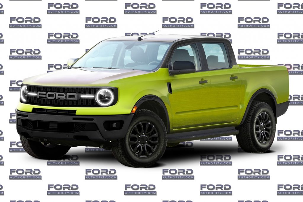 Ford Authority rendering of the upcoming Ford Maverick compact unibody pickup