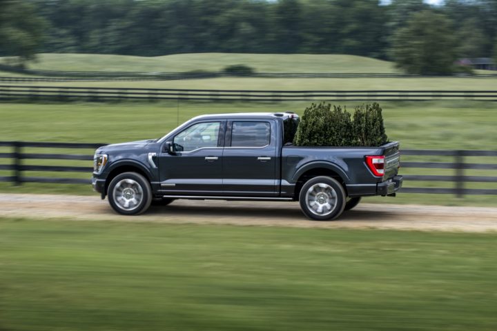 A side view of the 2021 Ford F-150, which has been recalled due to a improperly updated body control module.