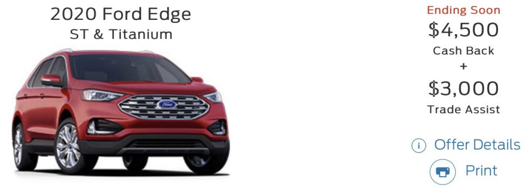 Ford Edge Incentive July 2020