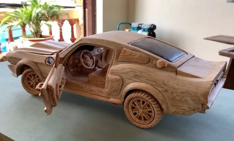 wooden ford mustang