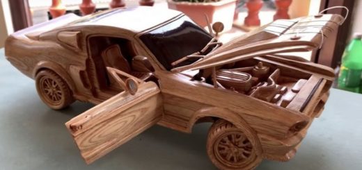 1967 Ford Mustang Shelby GT500 Wood Carving