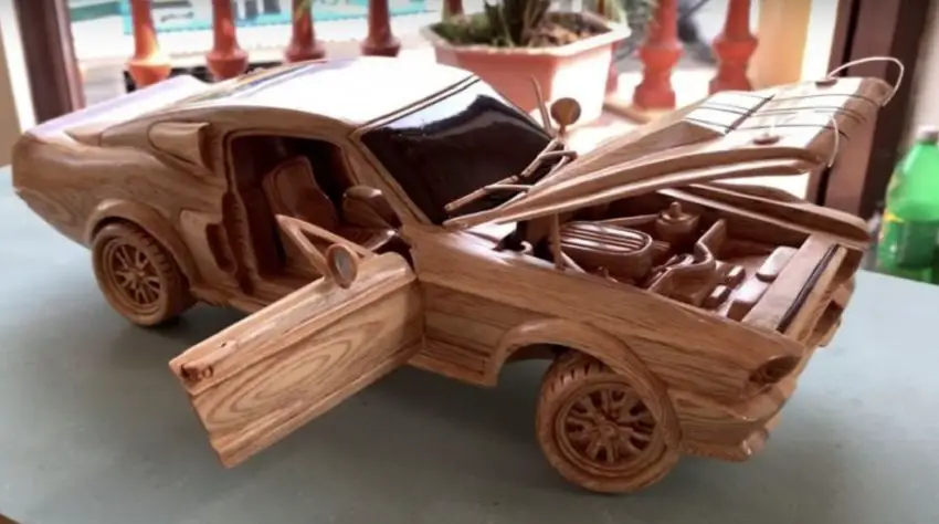 1967 Ford Mustang Shelby GT500 Wood Carving