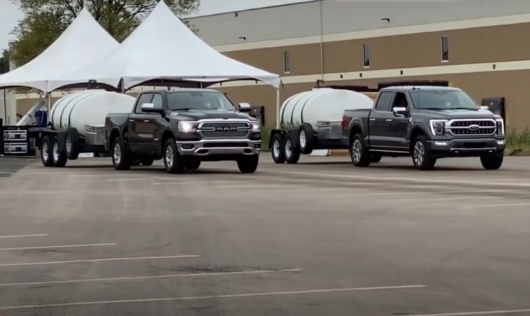 2021 Ford F-150 PowerBoost Hybrid Races Ram With Trailer In Tow: Video