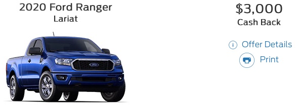 Ford Ranger Incentive October 2020