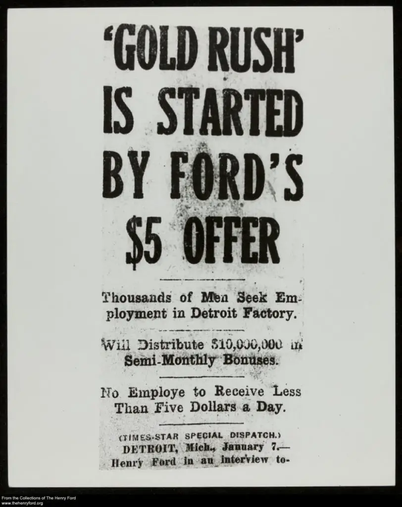 henry ford 5 dollars a day