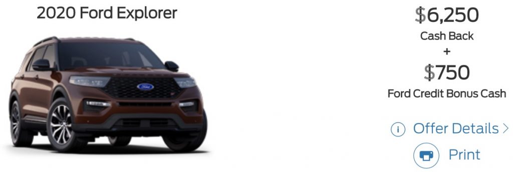 Ford Explorer Discount February 2021