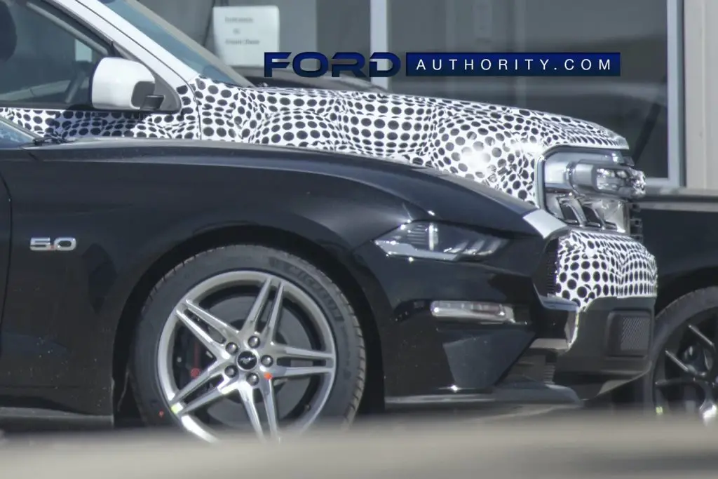 2022 Ford Maverick Prototype Spied Next To Ford Mustang Shows Its Size