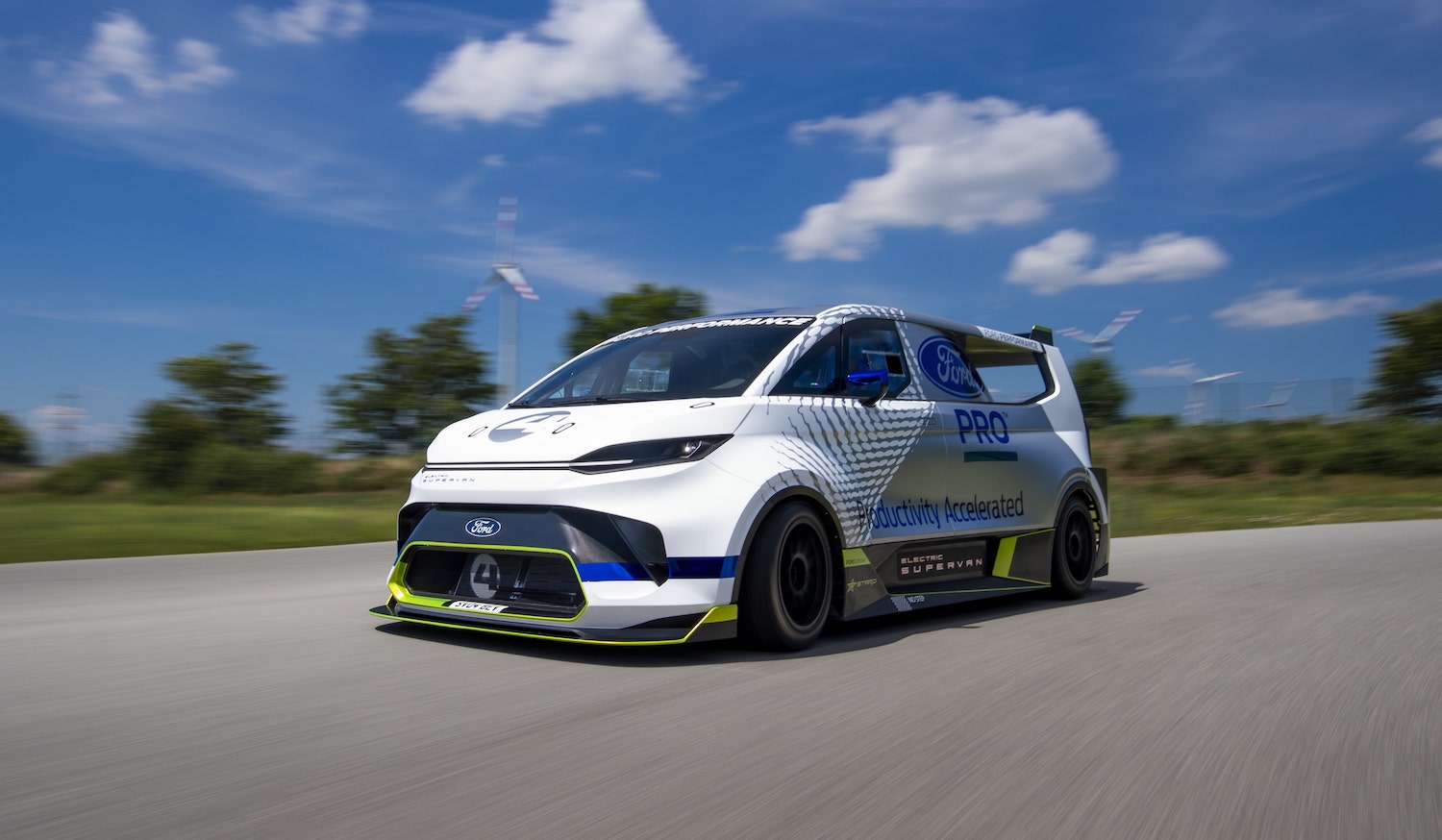 Ford Pro Electric SuperVan Debuts As Track-Ready Transit Tribute Racer