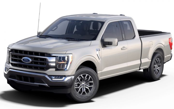 2022 Ford F-150 in Space White Metallic.