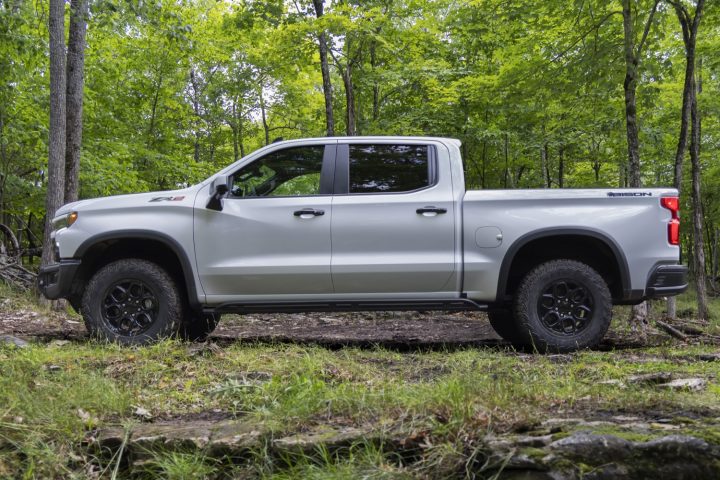 A photo showing the exterior of the Chevy Silverado ZR2 Bison from a side angle.