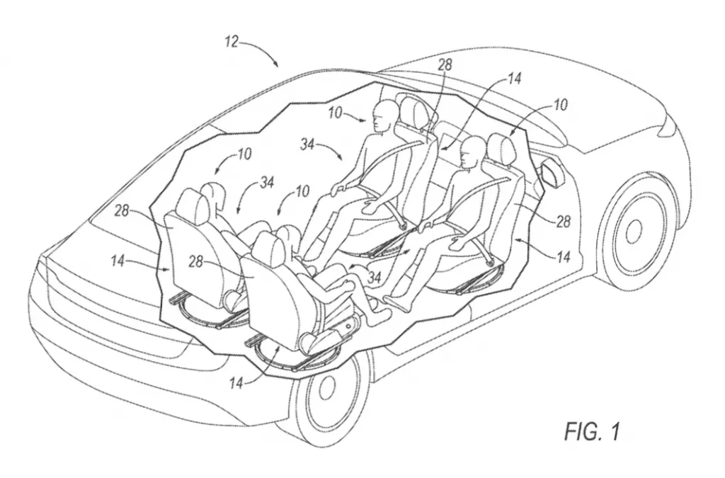 Ford Patent Filed For Seatback Supported Airbag System