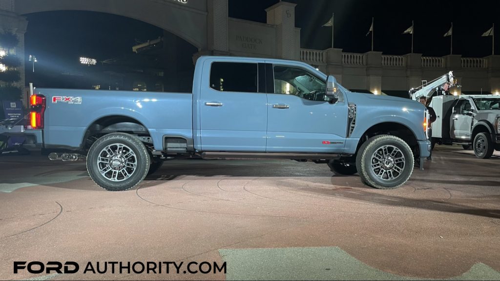 2023 Ford Ranger Azure Gray   2023 Ford F 350 Super Duty Limited Azure Gray G4 Reveal Live Photos Kentucky September 2022 Exterior 006 Side 1024x575 