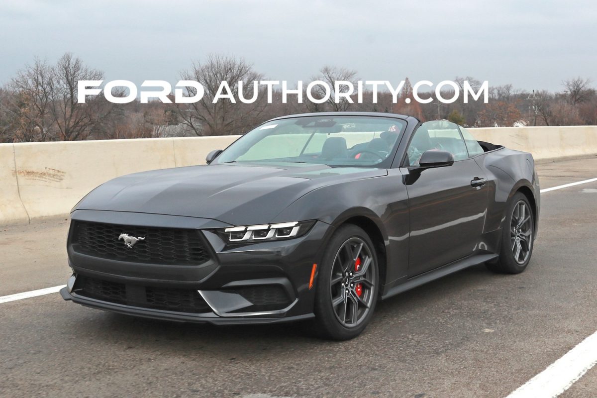 2024 Ford Mustang Convertible EcoBoost Premium Shadow Black G1 Top Down Real World Photos Exterior 003 1200x800 