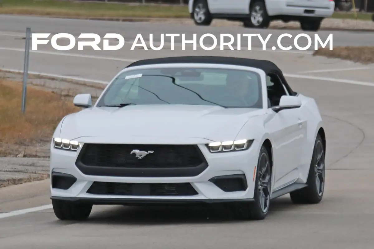 2024 Ford Mustang EcoBoost Convertible In White: Photos