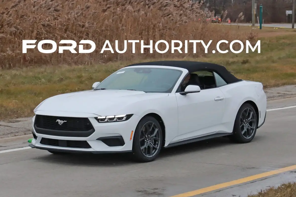 2024 Ford Mustang EcoBoost Convertible In White: Photos