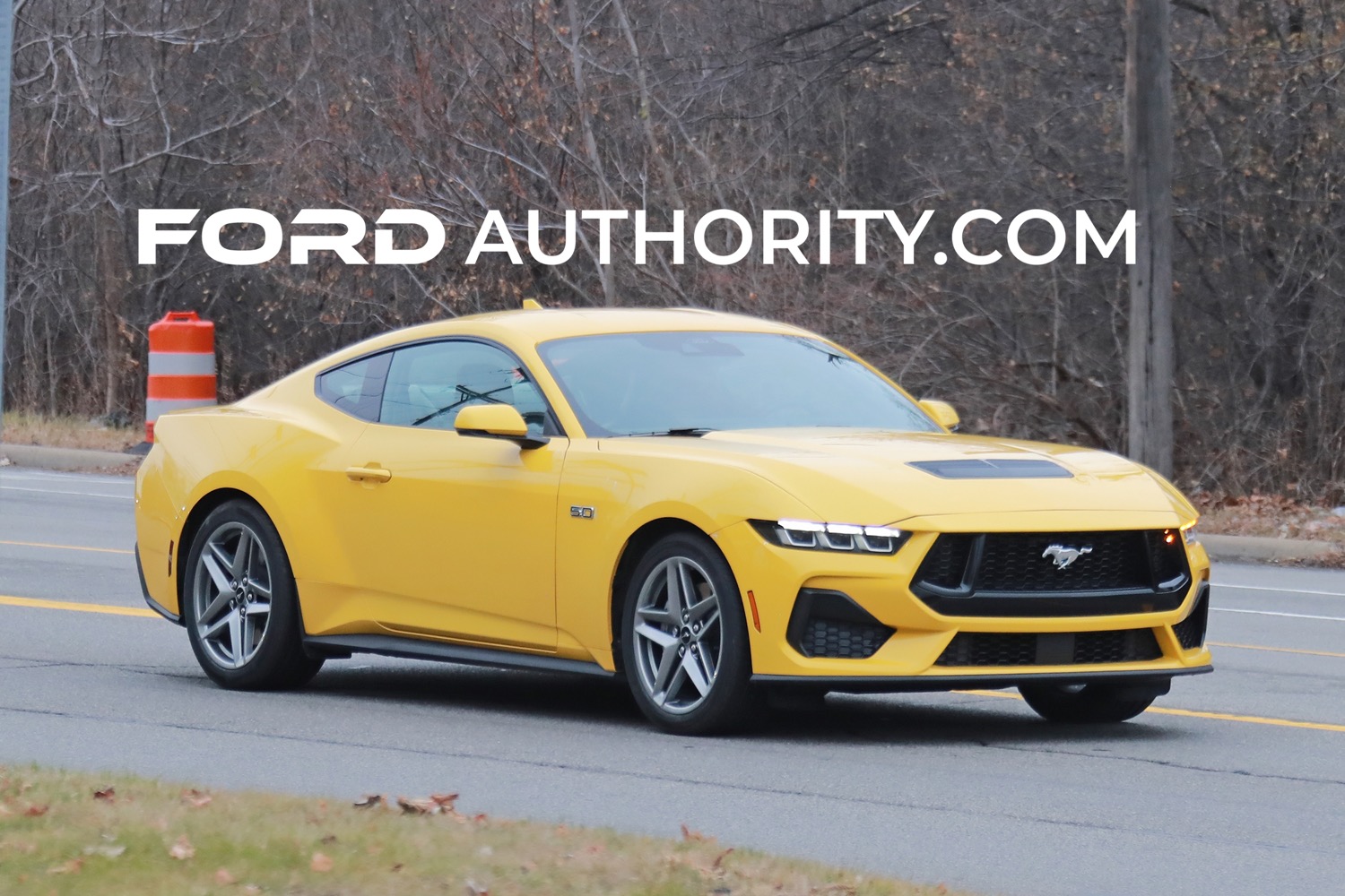 2024 Ford Mustang GT Coupe Yellow Splash Real World Photos Exterior 001 