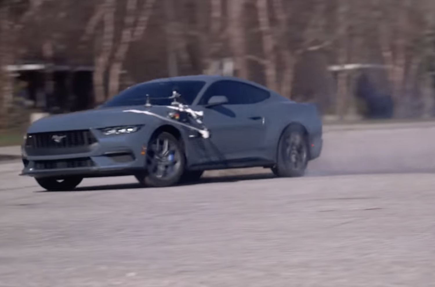 Watch Vaughn Gittin Jr Hoon The 2024 Ford Mustang Video   Vaughn Gittin Jr. Drives 2024 Ford Mustang TV Commercial Shoot Exterior 001 Front Three Quarters 