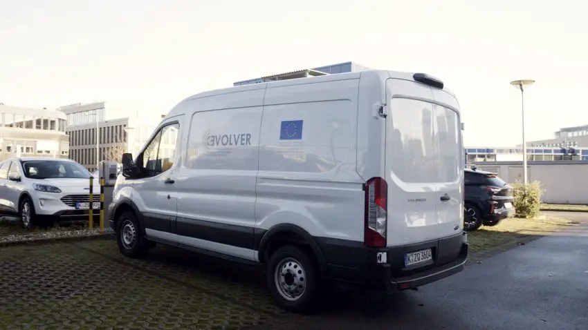 Ford EV Heated Panels Test E-Transit - Exterior 001 - Rear Three Quarters
