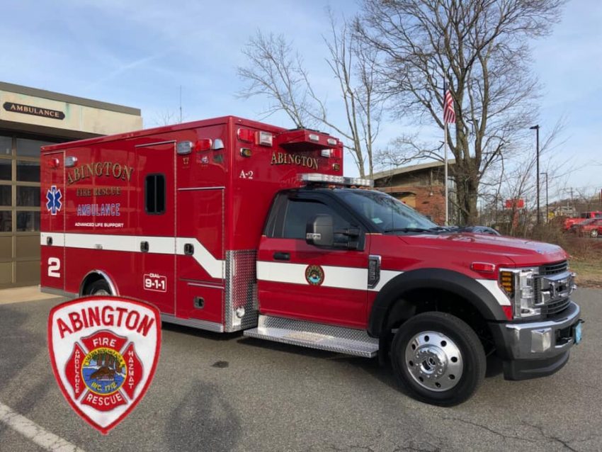 Abington Fire Department 2019 Ford F-550 Ambulance - Exterior 001 - Front Three Quarters