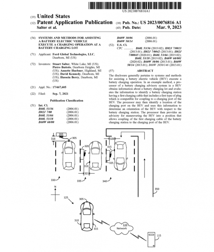 Ford EVs Charging System Guidance Patent