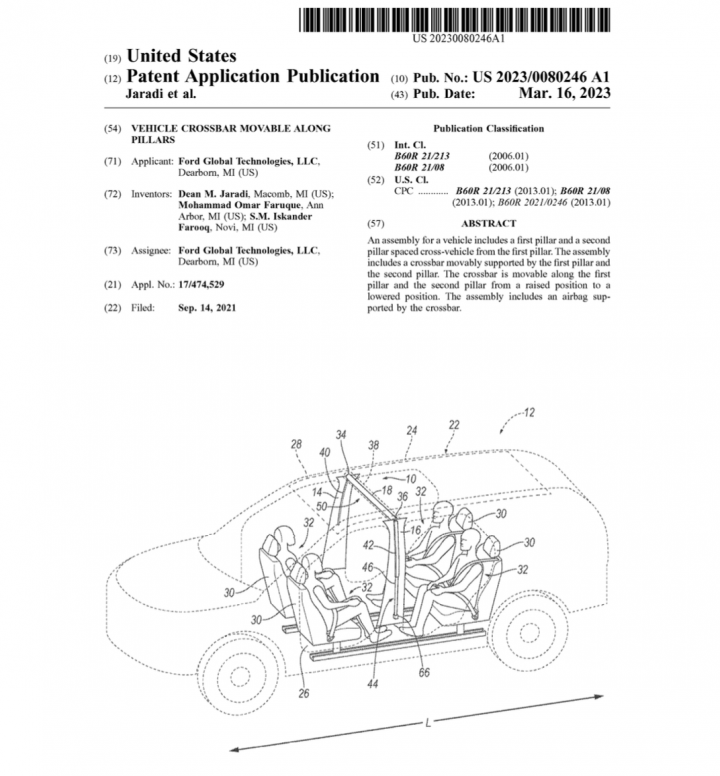 Ford Patent Cabin Crossbar With Movable Pillar