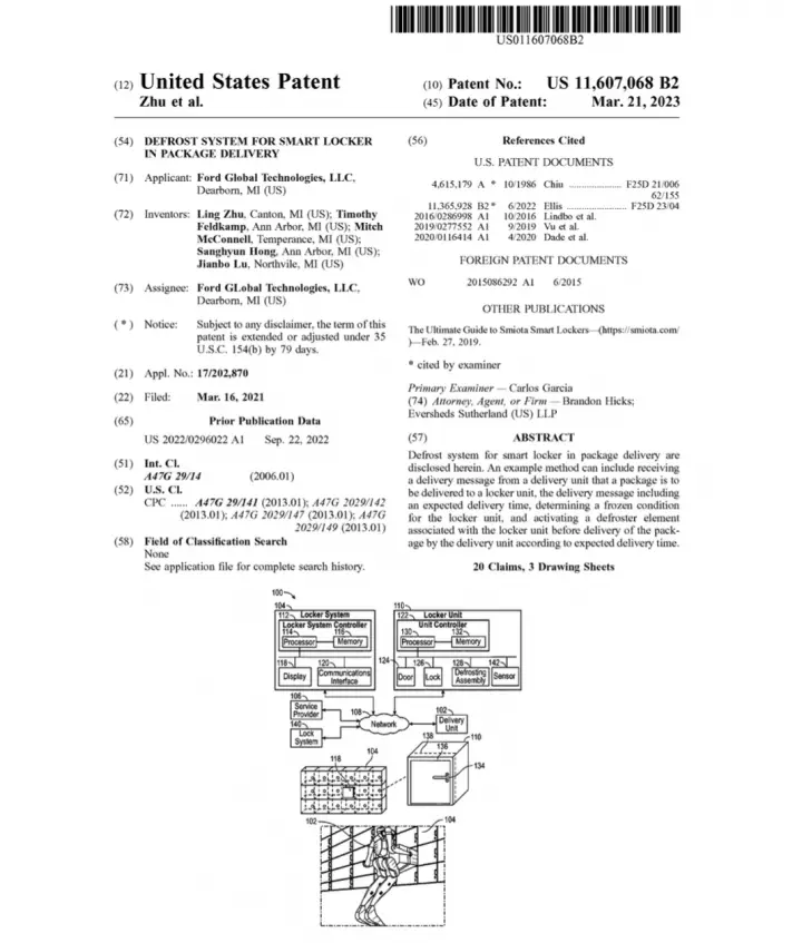 Ford Patent Defrost System For Package Delivery
