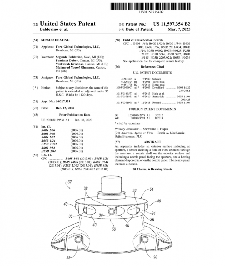 Ford Patent Heated Sensors 001