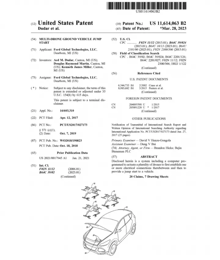 Ford Patent Mulitple Drones To Jump Start Vehicles 001