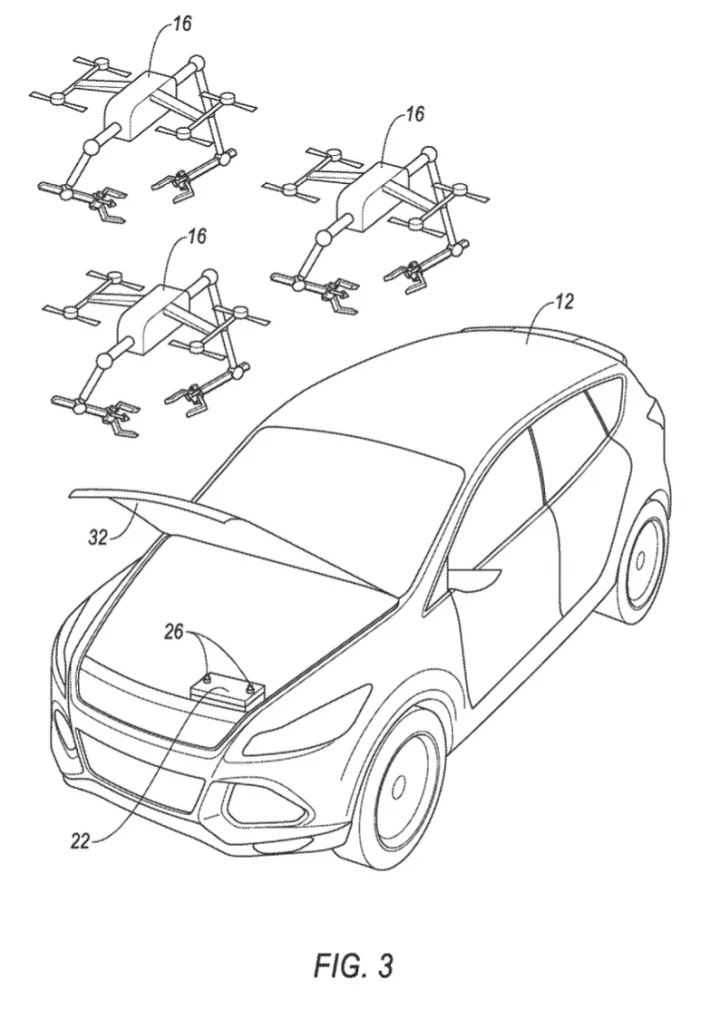Ford Patent Mulitple Drones To Jump Start Vehicles 002