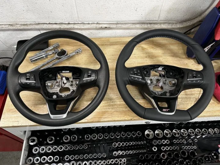 2022 Ford Maverick XL Fiesta ST Steering Wheel Swap - Interior 003 - Comparison