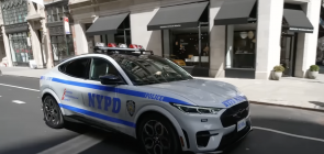 Ford Mustang Mach-E NYPD Police Cruiser - Exterior 001 - Front Three Quarters